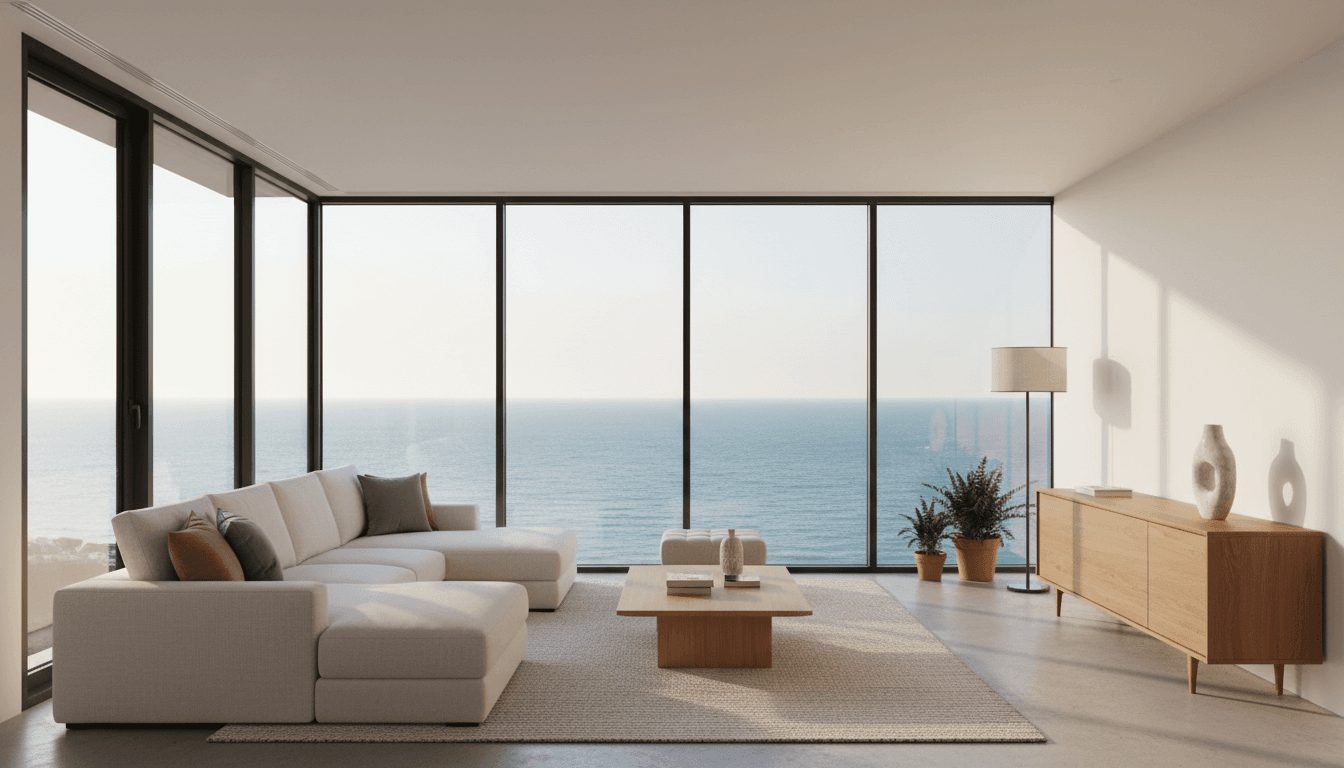 Modern apartment interior with Black Sea view in Batumi