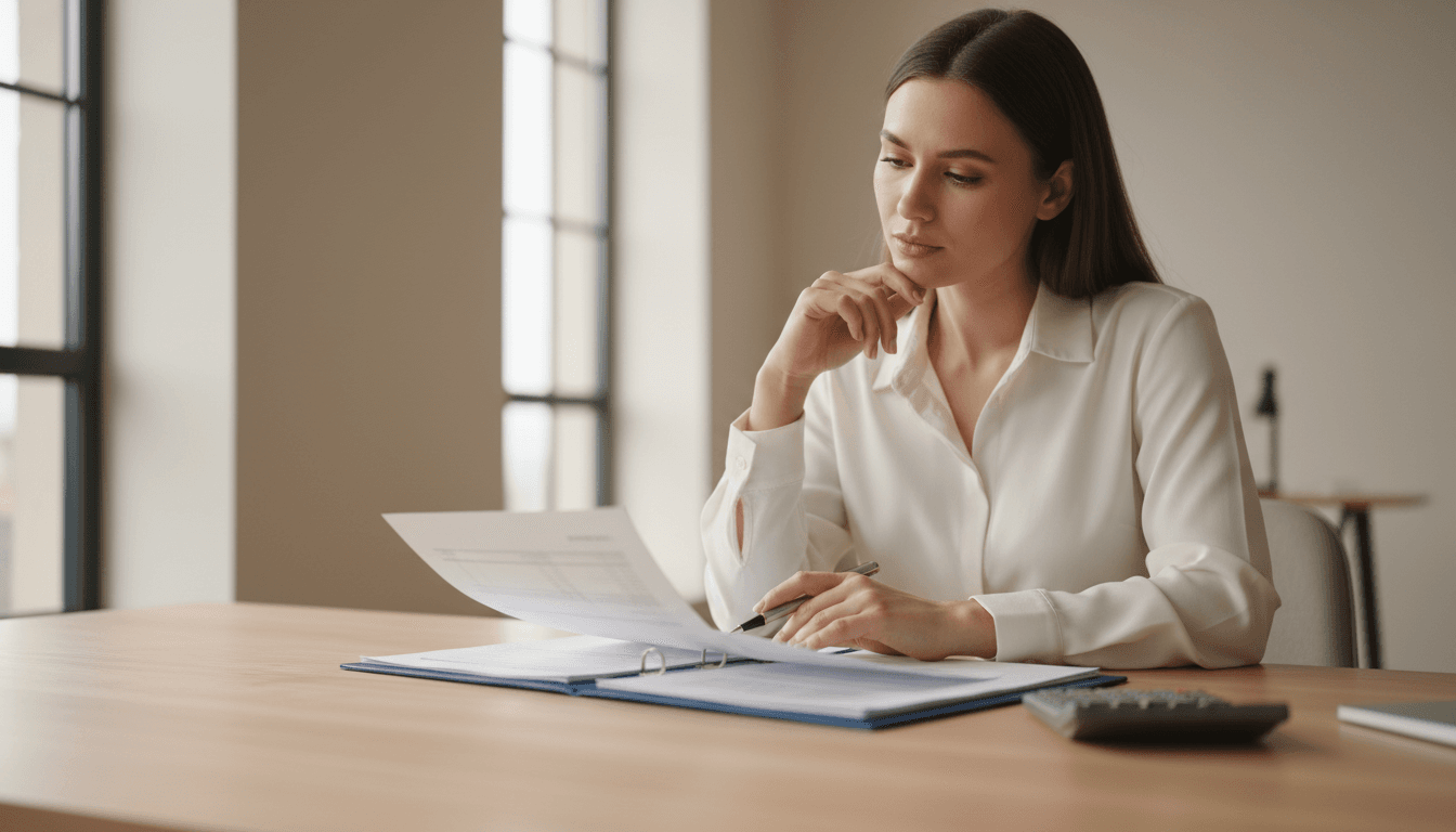 Investor reviewing flexible payment plan documents