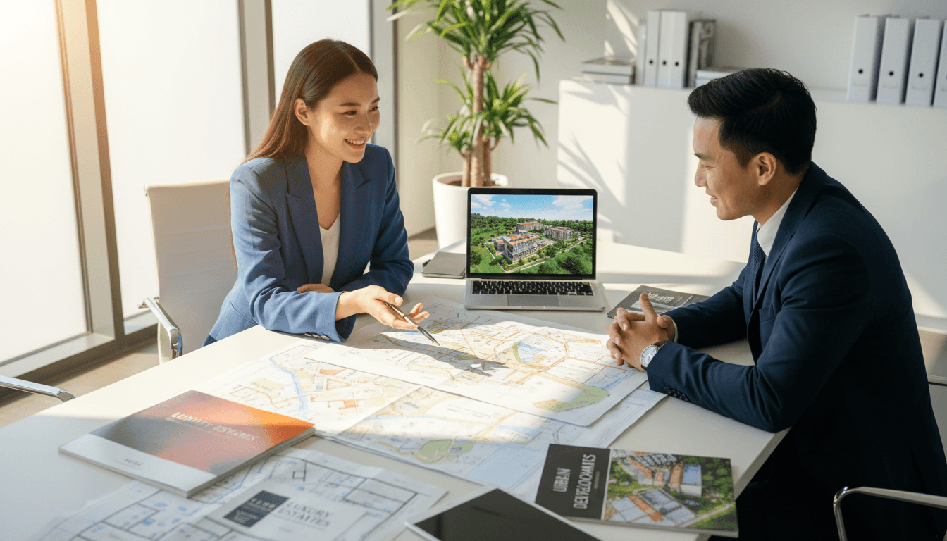 Real estate specialist consulting with international investor