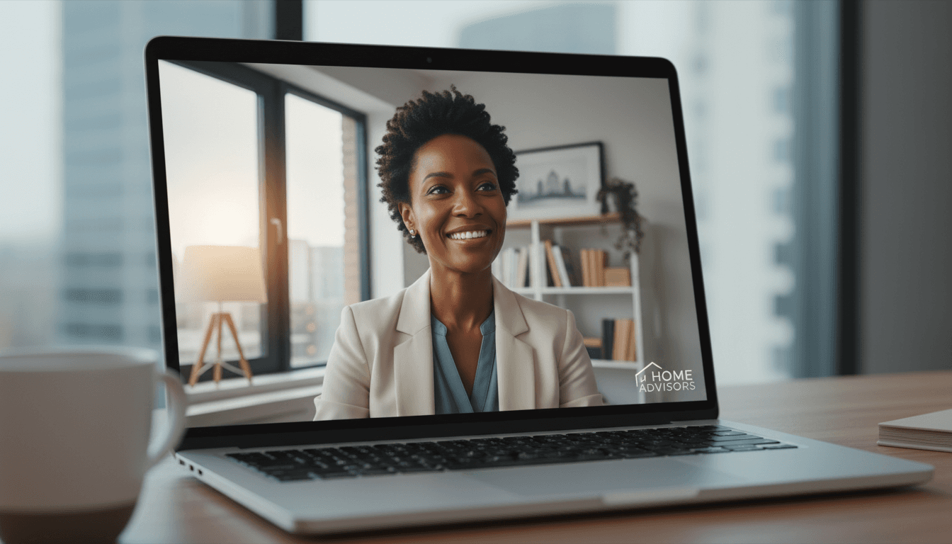 Real estate professional conducting online consultation with international investor